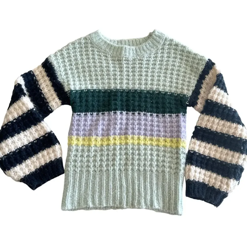Cat & Jack Girls' Multicolor Striped Knit Sweater - extra Small